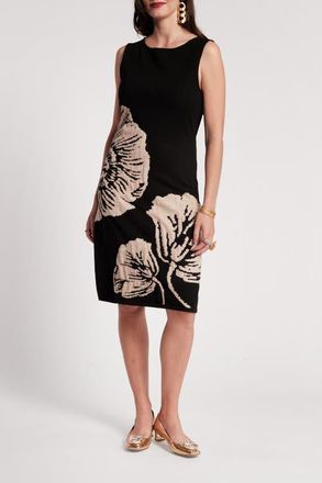 Frances Valentine Swan Shift Dress Carefree Chrysanthemum in Black/camel at Nordstrom, Size X-Large