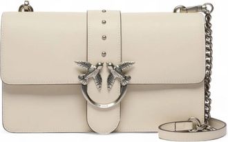 Pinko Love Bag One Medium - Dames - Schoudertassen - Wit - ONE Size - Katoen - Tassen