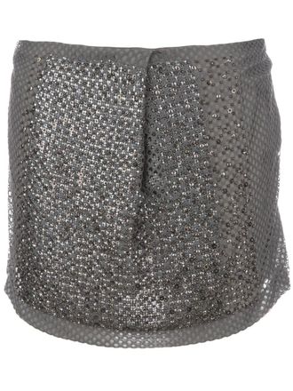 Sharon Wauchob mini skirt - women - Nylon/Silk/Cotton - 36 - Grey