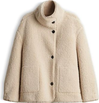 OPUS Imitatie Shearling Jas - Dames - Jassen - Beige - Maat: L