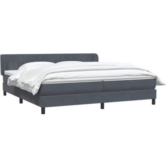 vidaXL Cama Box Spring Con Colchones Terciopelo Gris Oscuro 180x210 Cm Vidaxl