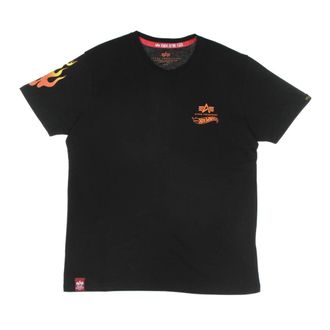 Alpha Industries Vlamprint Hot Wheels Zwart Tee - Heren - T-shirts - Zwart - XS - Katoen - Tops