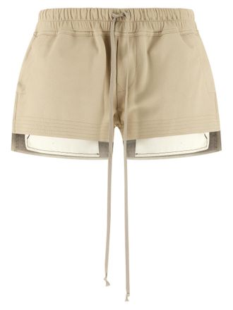 Rick Owens Beige Lamb Leather Bermuda Womens Shorts