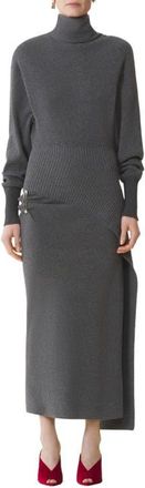 Lanvin Wool And Cashmere Midi Dress in Dove at Nordstrom, Size X-Small