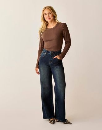 Carve Designs Audrey Wide Leg in Dark Rinse at Nordstrom, Size 14 31