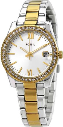 Fossil Scarlette Mini Quartz Crystal Silver Dial Ladies Watch ES4319