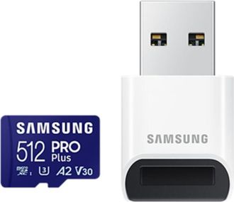 Samsung Tarjeta Microsd Samsung Pro Plus Con Adaptador Usb 512 Gb Microsdxc Memoria Flash U3, V30, A2