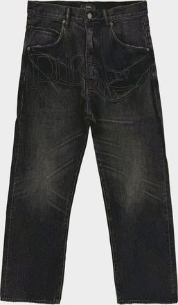 Purple P018 Logo Appliqu&eacute; Wide-Leg Jeans