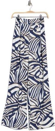 Diane Von F&uuml;rstenberg Dakota High Waist Wide Leg Pants in Savanna Shadow Navy at Nordstrom Rack, Size Xx-Small