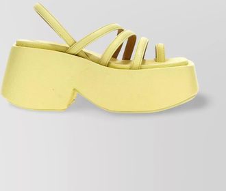 Mars&egrave;ll square toe platform sandals with strappy design