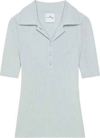 Courr&egrave;ges Signature Rib Knit Polo