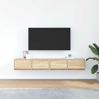 Berkfield Home TV Cabinets 2 pcs Sonoma Oak 80x31x25.5 cm Engineered Wood in Light Tan