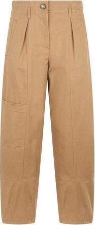 Max Mara Broeken - Dames - Wijde Broeken - Beige - L - Broeken