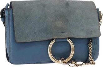 Chlo&eacute; Pre-owned Cross Body Bags, female, Blue, Size: ONE SIZE Pre-owned Faye shoulder bag
