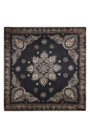 R13 Oversize Silk Bandana Scarf in Black Bandana at Nordstrom