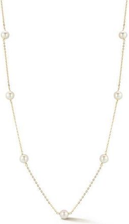 Glaze Jewelry 6mm Pearl Station Chain Necklace in Gold at Nordstrom Rack