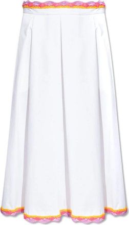 Moschino Stijlvolle Midi Rok voor Vrouwen - Dames - Midirokken - Wit - S - Katoen - Rokken