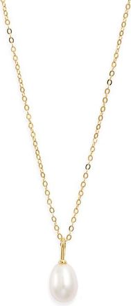 Nordstrom Demi Fine Freshwater Pearl Pendant Necklace in White- 14K Gold Plated at Nordstrom