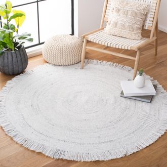 Safavieh Braided Hand Made Area Rug, Ivory / Grey Contemporary Style Non-Shedding