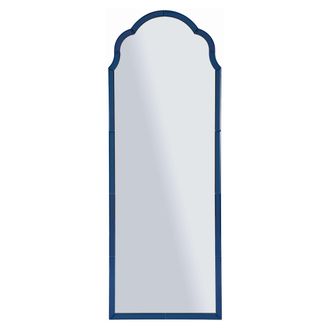 Dmora Espejo Berat, Marco Contorneado, Forma Rectangular, Para Pared, 55x150h Cm Azul