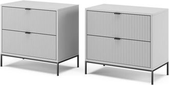 Vicco Mesilla de noche Eliza, Gris, 66 x 60 cm Lote de 2