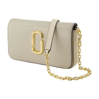 Marc Jacobs Leather Chain Strap Wallet - Beige