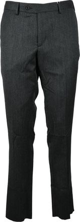 Uomolebole Tailored Virgin Wool Trousers with Straight Leg Cut