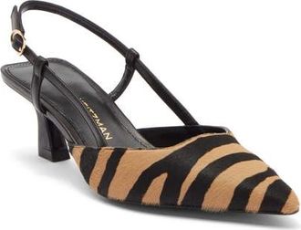 Stuart Weitzman Vinnie 50 Slingback Pump in New Camel/shadow/Black at Nordstrom, Size 10.5