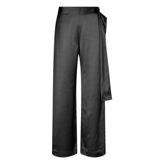 Stine Goya Wide Trousers, female, Black, XS, Satin Wide-Leg Trousers