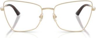 Jimmy Choo London 54mm Irregular Optical Glasses in Pale Gold /Demo Lens at Nordstrom