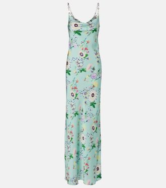 Paco Rabanne Chain-detail floral maxi dress