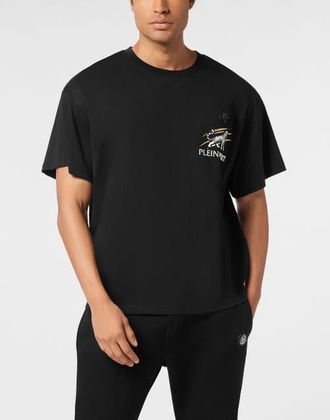 Plein Sport Round Neck T-Shirt Tiger Scratch Men in Black/lightgold at Nordstrom, Size Xx-Large Eu