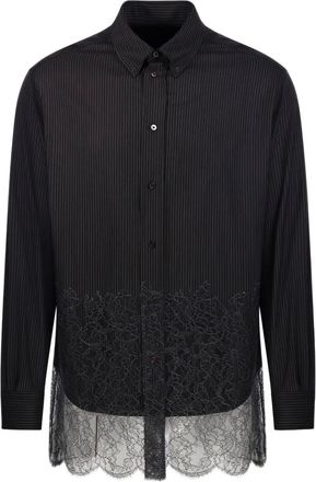 Fendi Gestreept overhemd met kanten detail - Bruin