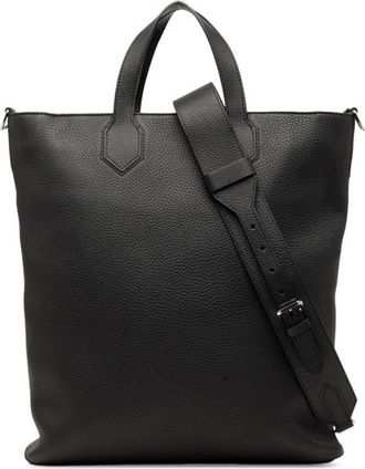 Louis Vuitton Black Leather Shoulder Bag Tote Bag (Pre-Owned)