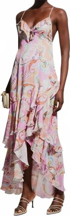 Milly Edra Summer Paisley Dress In Pink Multi