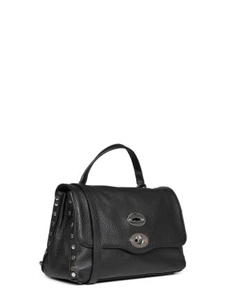 Zanellato Womens Handbag Postina Small Black Bovine Leather Handbags Hand Bags