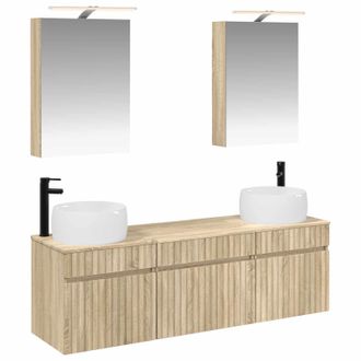 vidaXL Juego De Muebles De Ba&ntilde;o 5 Pcs Roble Sonoma 50 X 14,5 X 70 Cm Vidaxl