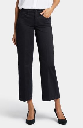 NYDJ Teresa Ankle Wide Leg Jeans in Black at Nordstrom, Size 12