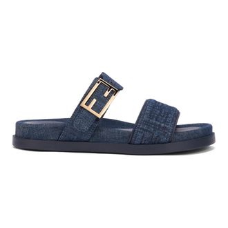 Fendi Sliders, female, Blue, Size: 10 US Feel Slides