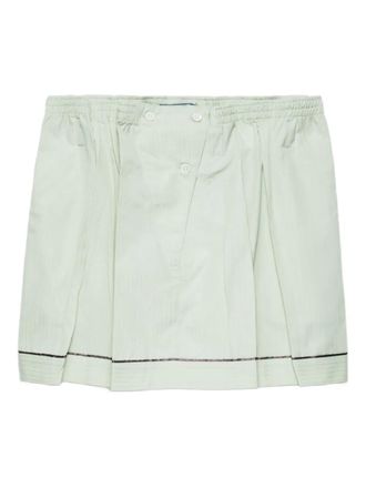 Prada cotton elasticated-waistband mini skirt - Green