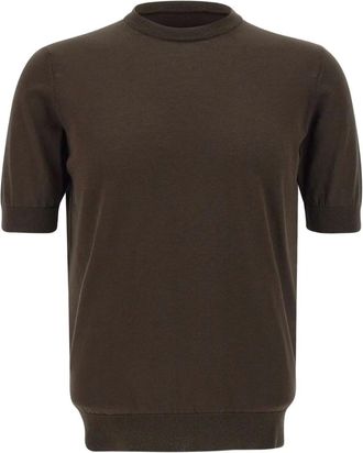 FILIPPO DE LAURENTIIS short-sleeve mock-neck T-shirt - men - Cotton - 54 - Brown