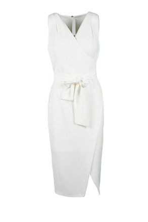 Access Fashion Sleeveless Midi Dress with Wrap Bodice