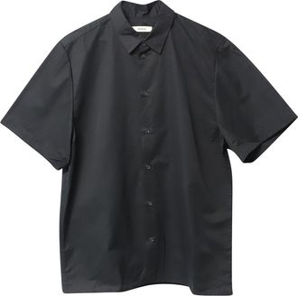 PANGAIA The Pangaia Short-Sleeved Shirt in Black Recycled Cotton
