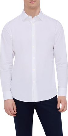 Bugatchi OoohCotton Solid Button-Up Shirt in White at Nordstrom, Size Xxx-Large
