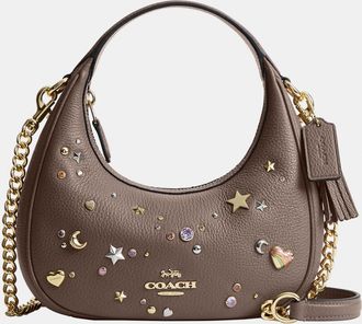 Coach Womens Carmen Mini Crossbody Bag With Rivets - Brown Leather - One Size