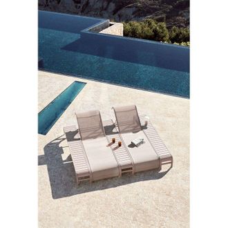 Sklum Set De 2 Tumbonas Reclinables Y 3 Mesas Auxiliares En Acero Marietta Sklum