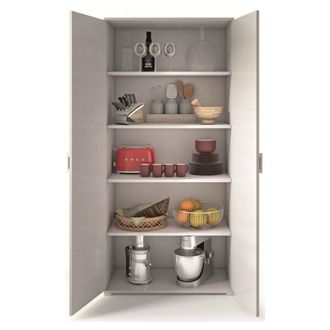Dmora Armario Multiusos Dabalor, Armario Lineal Con 2 Puertas Batientes, Armario Con 4 Baldas Regulables, Zapatero Moderno, 100% Made In Italy, 90x45h195 Cm