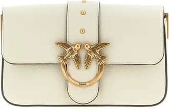 Pinko White Goatskin Crossbody Womens Bag