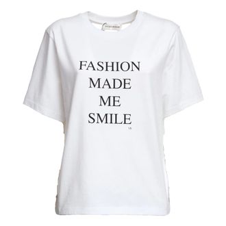 Victoria Beckham T-Shirts, female, White, Size: M T-shirt girocollo mezza manica