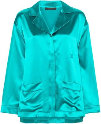 Max Mara Groene Zijden Satijnen Blazer - Dames - Blazers - Groen - XS - Satijn - Jassen
